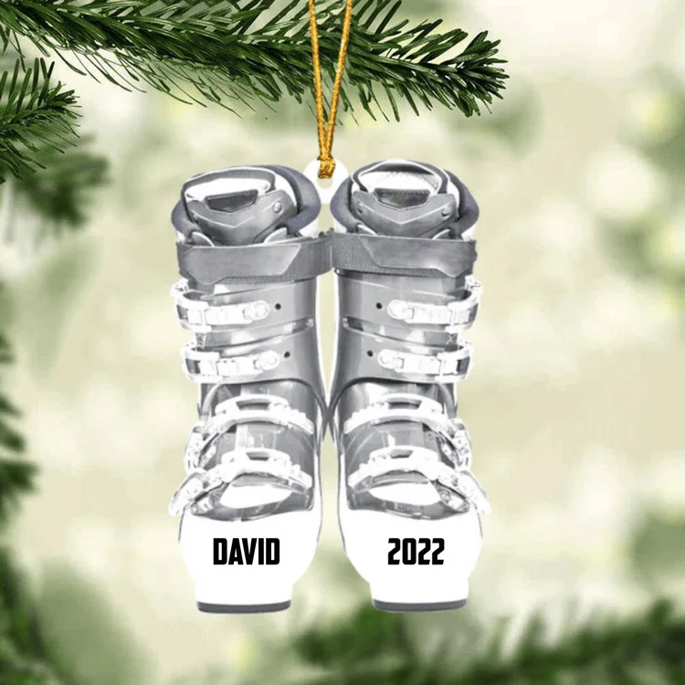 Personalized Skiing Roller Skate Christmas Acrylic Ornament, Custom Name Acrylic Ornament For Snowboarding Player - Image 4