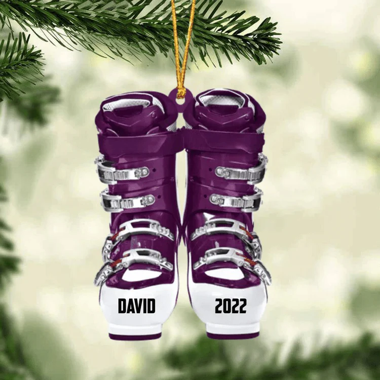 Personalized Skiing Roller Skate Christmas Acrylic Ornament, Custom Name Acrylic Ornament For Snowboarding Player - Image 5