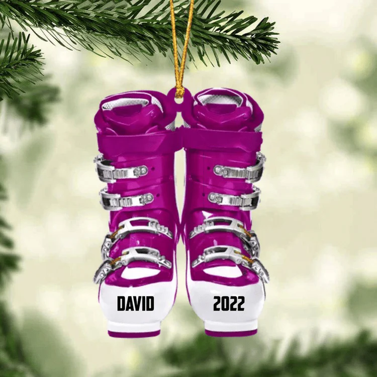 Personalized Skiing Roller Skate Christmas Acrylic Ornament, Custom Name Acrylic Ornament For Snowboarding Player - Image 7