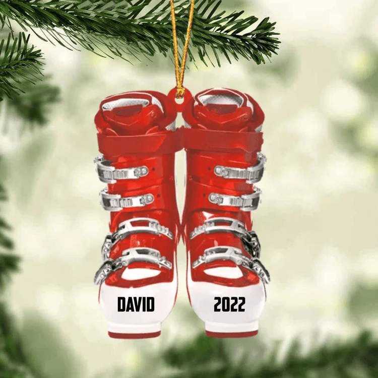 Personalized Skiing Roller Skate Christmas Acrylic Ornament, Custom Name Acrylic Ornament For Snowboarding Player - Image 9