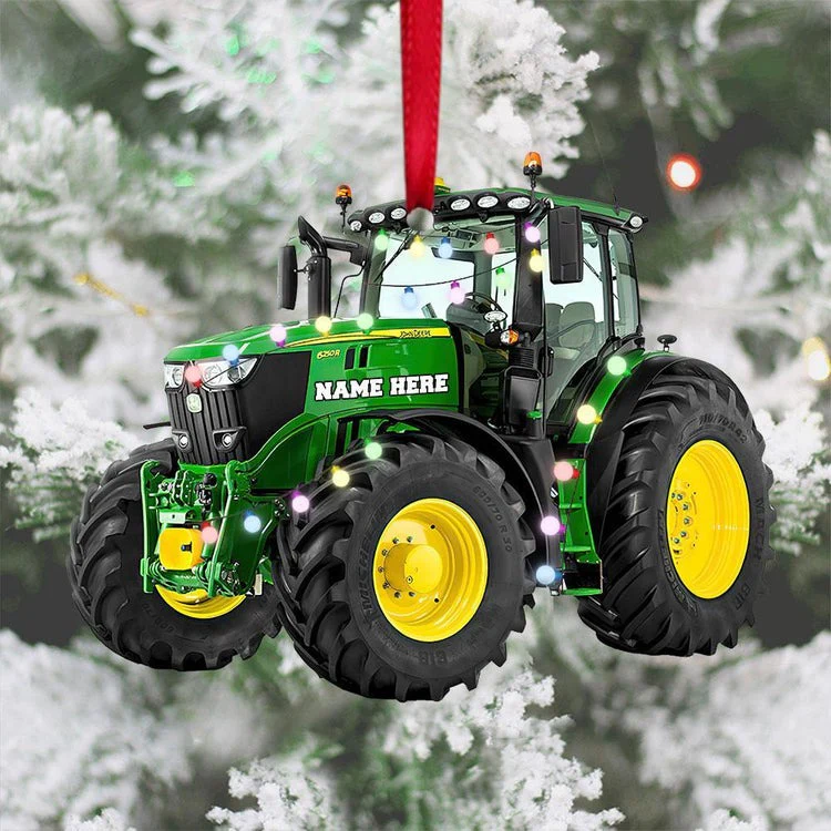Personalized Tractor Christmas Ornament - Best Custom Shape Ornament For Farmer, Truck Ornament - Image 2