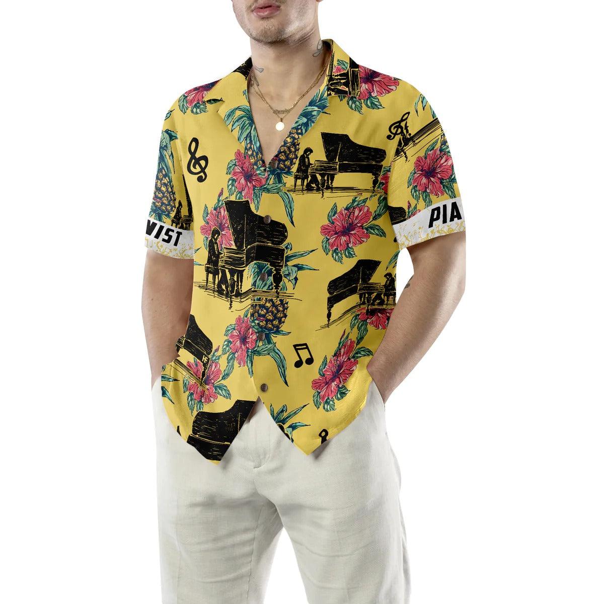 Piano Hawaiian Shirt Custom, Pianist Pineapple Seamless Pattern Hawaiian Shirt, Pineapple Aloha Hawaiian Shirt - Gift For Men, Women, Friend, Family - Image 5