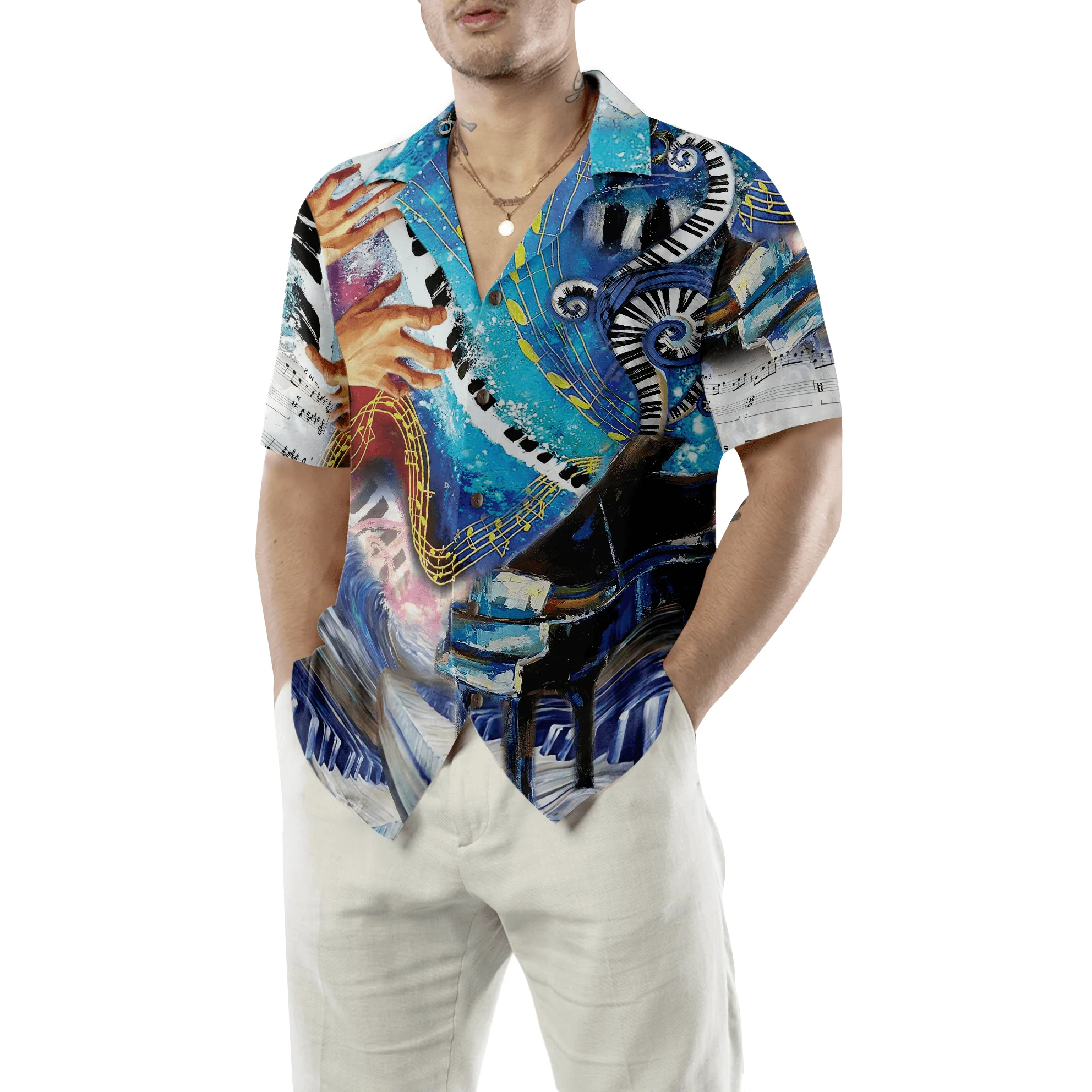 Piano Hawaiian Shirt, Where Words Fail Piano Speaks Hawaiian Shirt For Men Women, Gift For Friend, Family, Husband, Wife, Boyfriend - Image 5