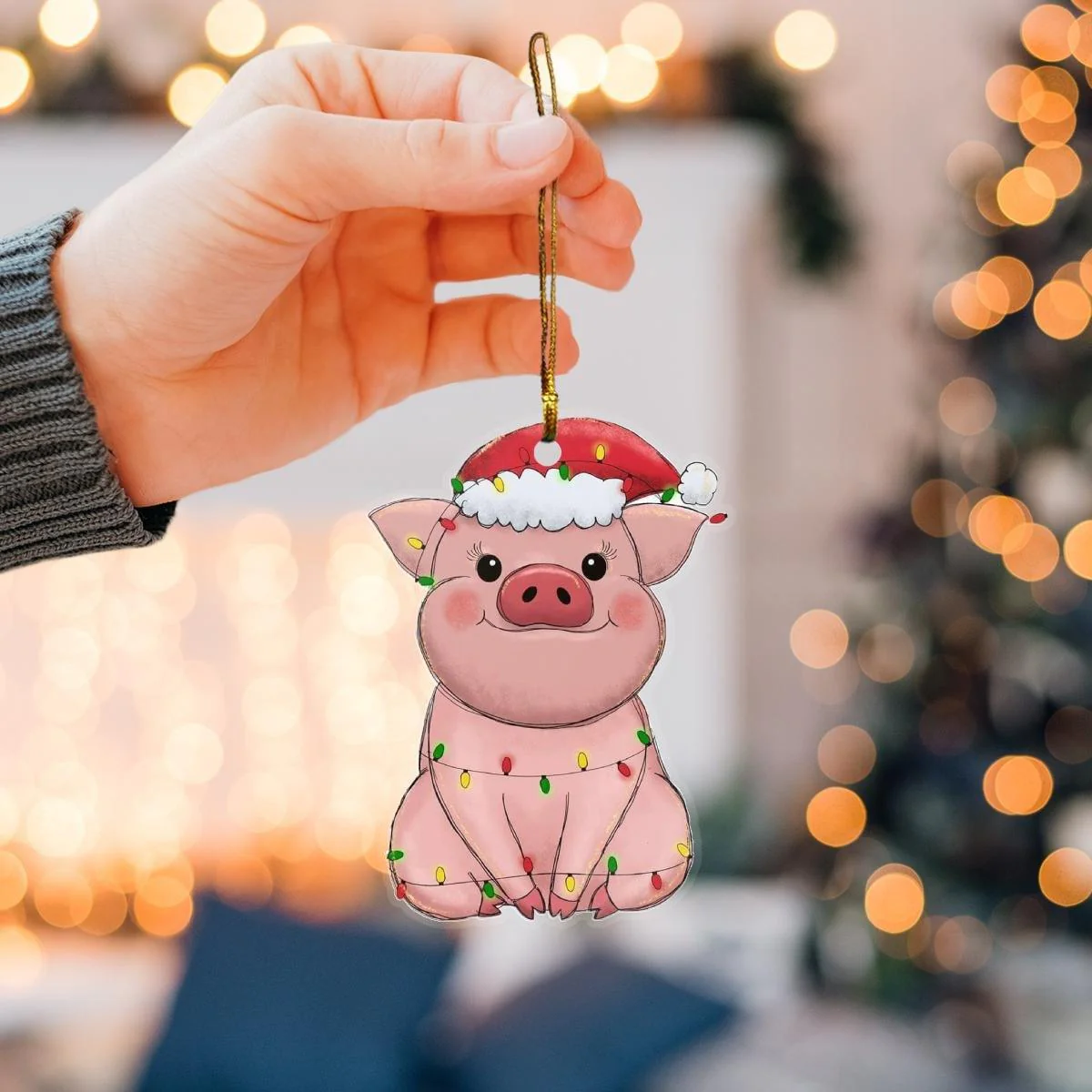 Pig mica ornament
