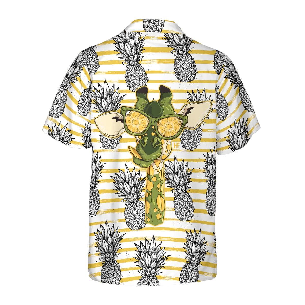 Pineapple And Giraffe Hawaiian Shirt, Giraffe Hawaiian Shirt, Tropical Pineapple Aloha Shirt, - Perfect Gift For Men, Women, Friend, Family - Image 3
