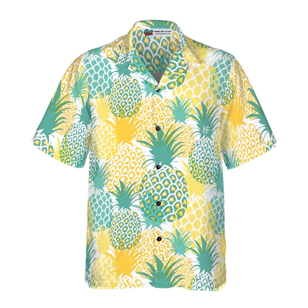 Pineapple Hawaiian Shirt, Pineapple Pattern Hawaiian Shirt, Colorful Summer Aloha Shirt For Men Women, Perfect Gift For Husband, Wife, Friend, Family - Image 3