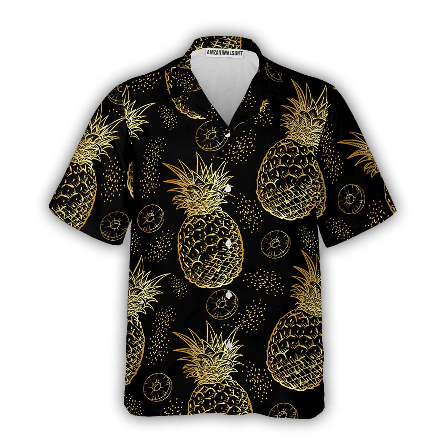 Pineapple Pattern Hawaiian Shirt, Colorful Summer Aloha Shirt For Men Women, Perfect Gift For Friend, Family, Husband, Wife, Boyfriend, Girlfriend - Image 2