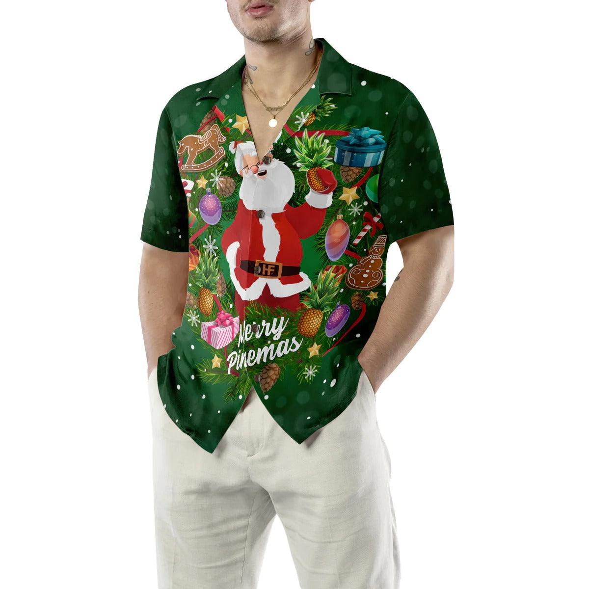 Pineapple Santa Wreath Hawaiian Shirt- Perfect Gift For Lover, Friend, Family