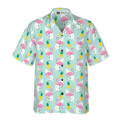 Pink Flamingo Hawaiian Shirt, Tropical Pineapple Aloha Shirt For Men And Women - Perfect Gift For Husband, Boyfriend, Friend, Family - Image 2