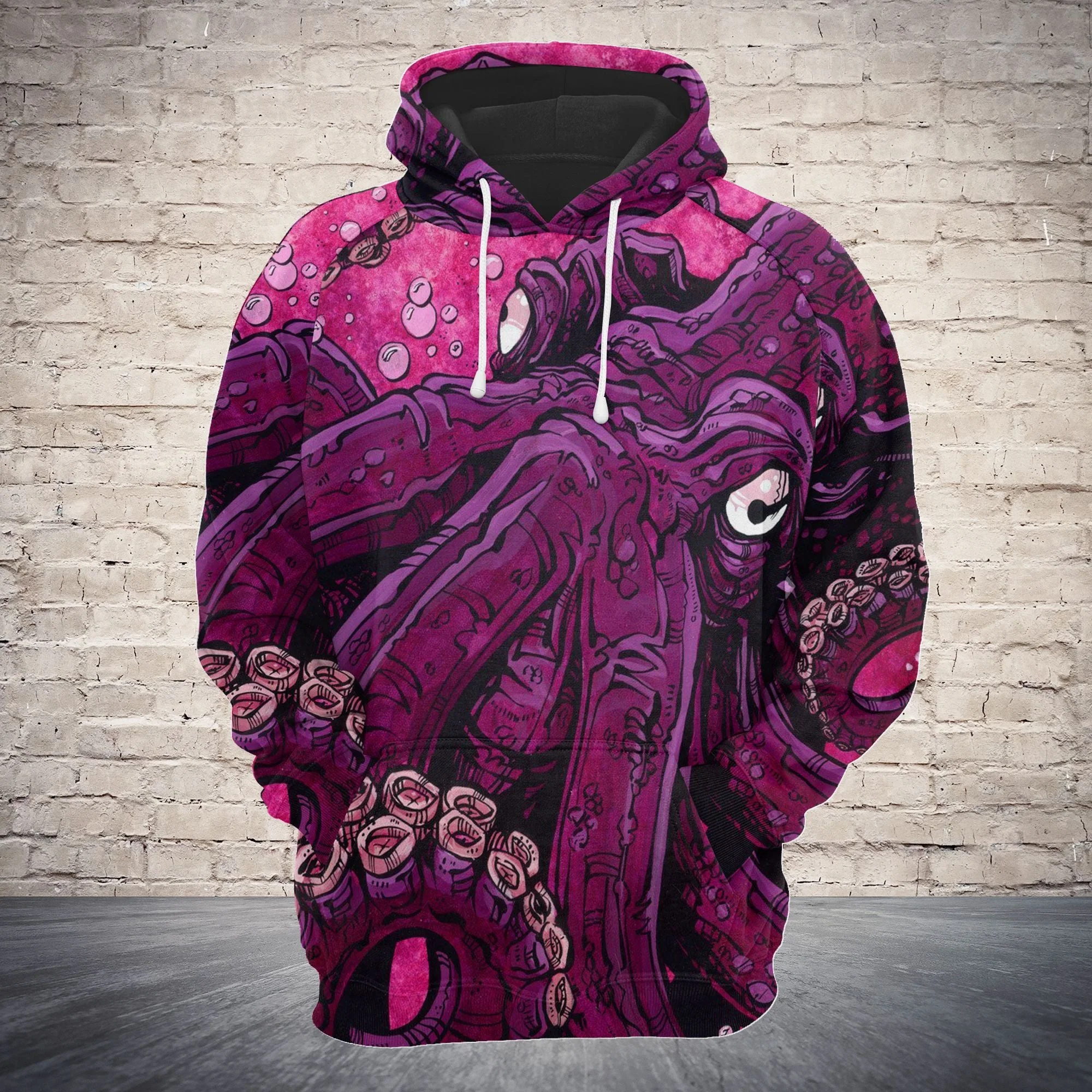 Pink Octopus Pullover Premium Hoodie, Perfect Outfit For Men And Women On Christmas New Year Autumn Winter - Image 2