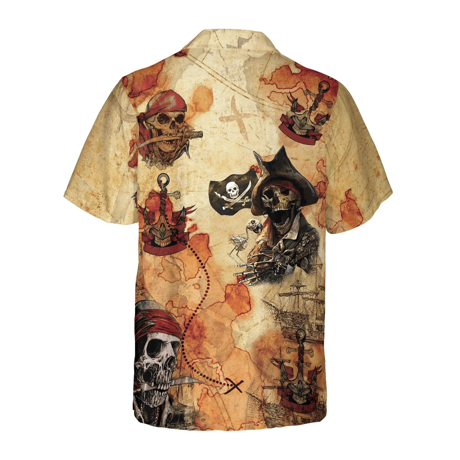 Pirate Skull Treasure Hunt Aloha Hawaiian Shirt For Summer, Colorful Shirt For Men Women, Perfect Gift For Friend, Team, Family - Image 5