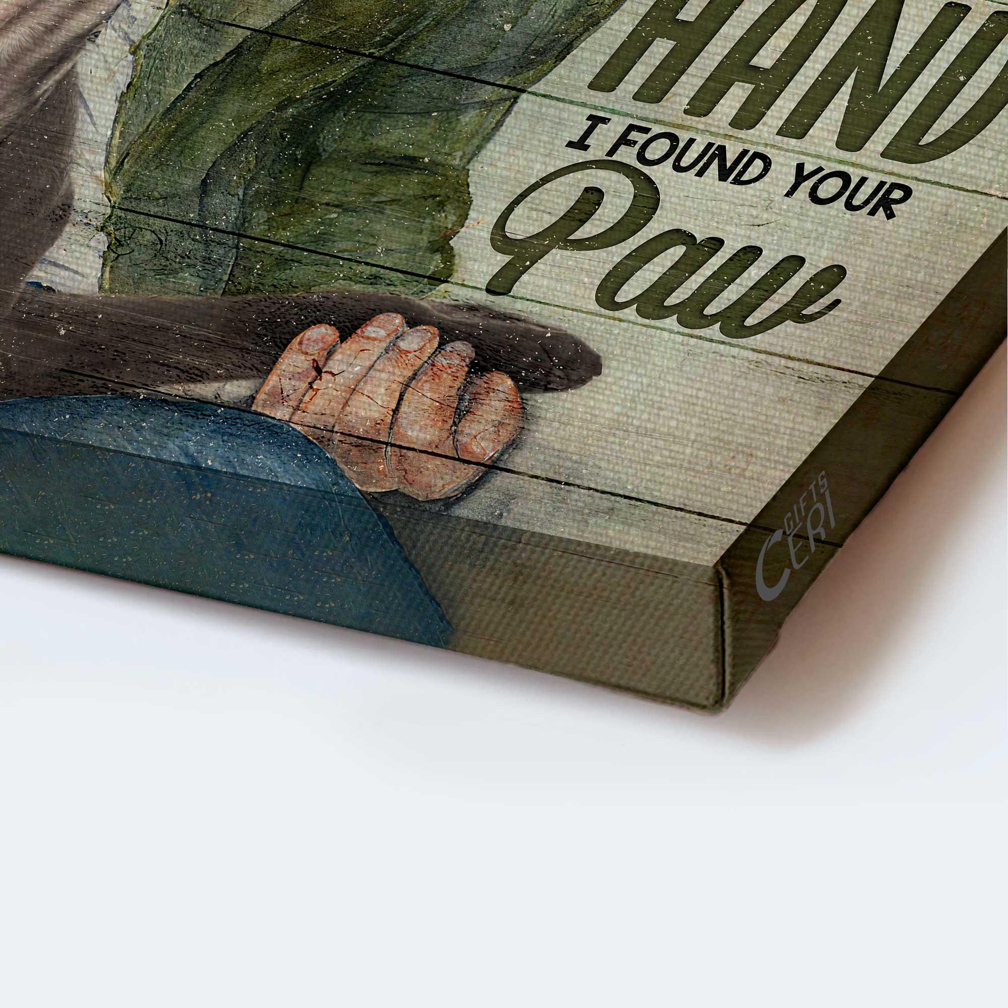 Pit Bull Premium Wrapped Landscape Canvas - Pit Bull, When I needed A Hand I Found My Dog's Paw - Perfect Gift For Pit Bull Lovers - Image 4