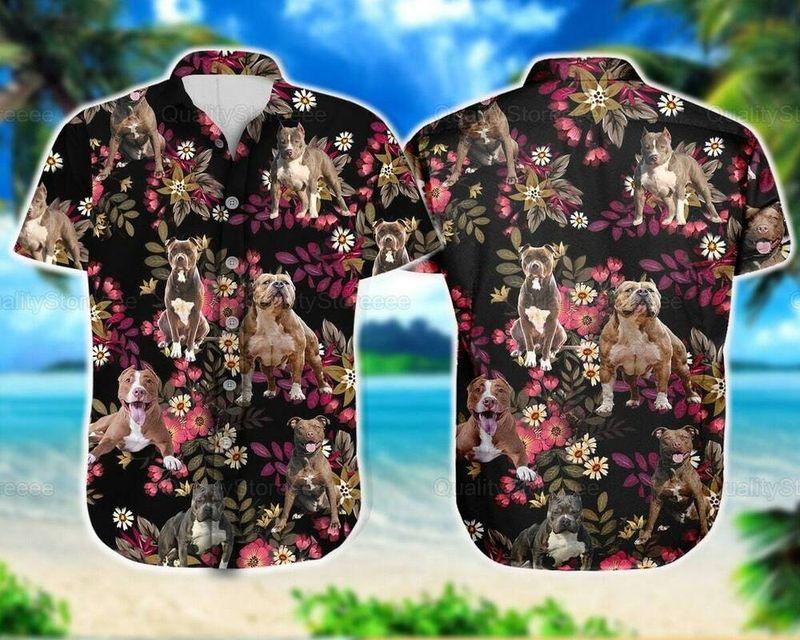 Pitbull Dog Aloha Hawaiian Shirt - Stronger Pitbull Dog Hawaiian Shirt, Flower Floral Hawaiian Shirt For Men & Women, Pitbull Lover