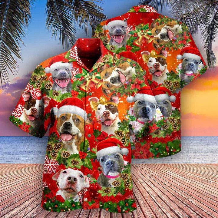 Pitbull Pitbull Aloha Hawaii Shirt - Pitbull Christmas Dogs Are Family Hawaiian Shirt For Summer - Perfect Gift For Dog Lovers, Friend, Family