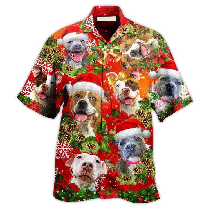 Pitbull Pitbull Aloha Hawaii Shirt - Pitbull Christmas Dogs Are Family Hawaiian Shirt For Summer - Perfect Gift For Dog Lovers, Friend, Family - Image 2