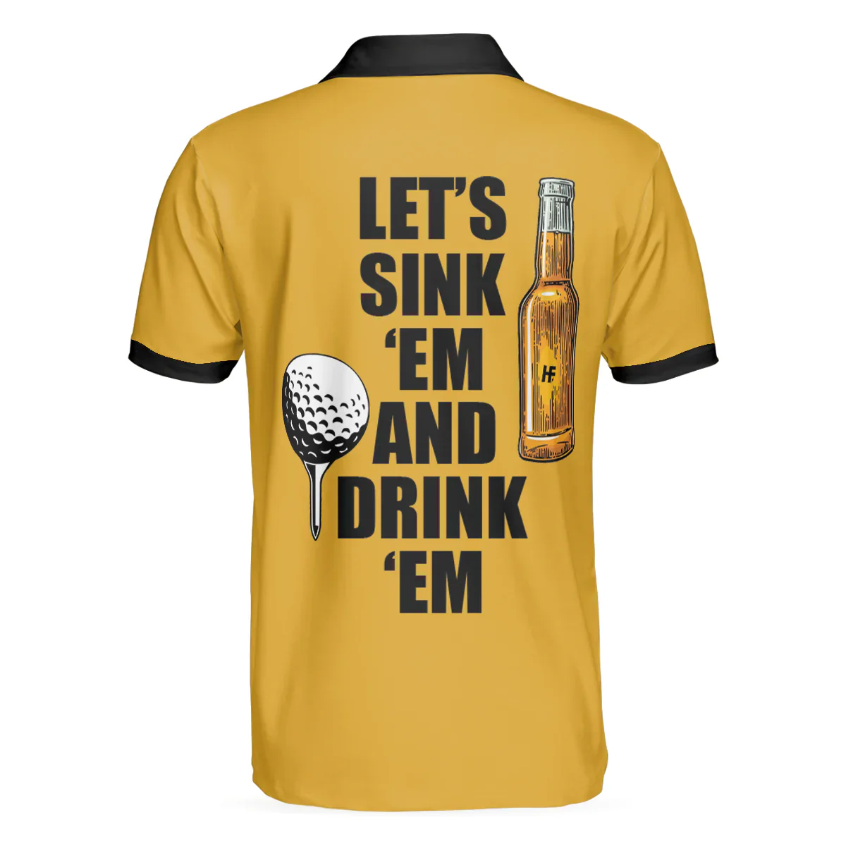 Plaid Pattern Golf Beer Men Long Sleeve Polo Shirt , Let's Sink 'Em And Drink 'Em Golf Long Sleeve Polo Shirt - Image 4