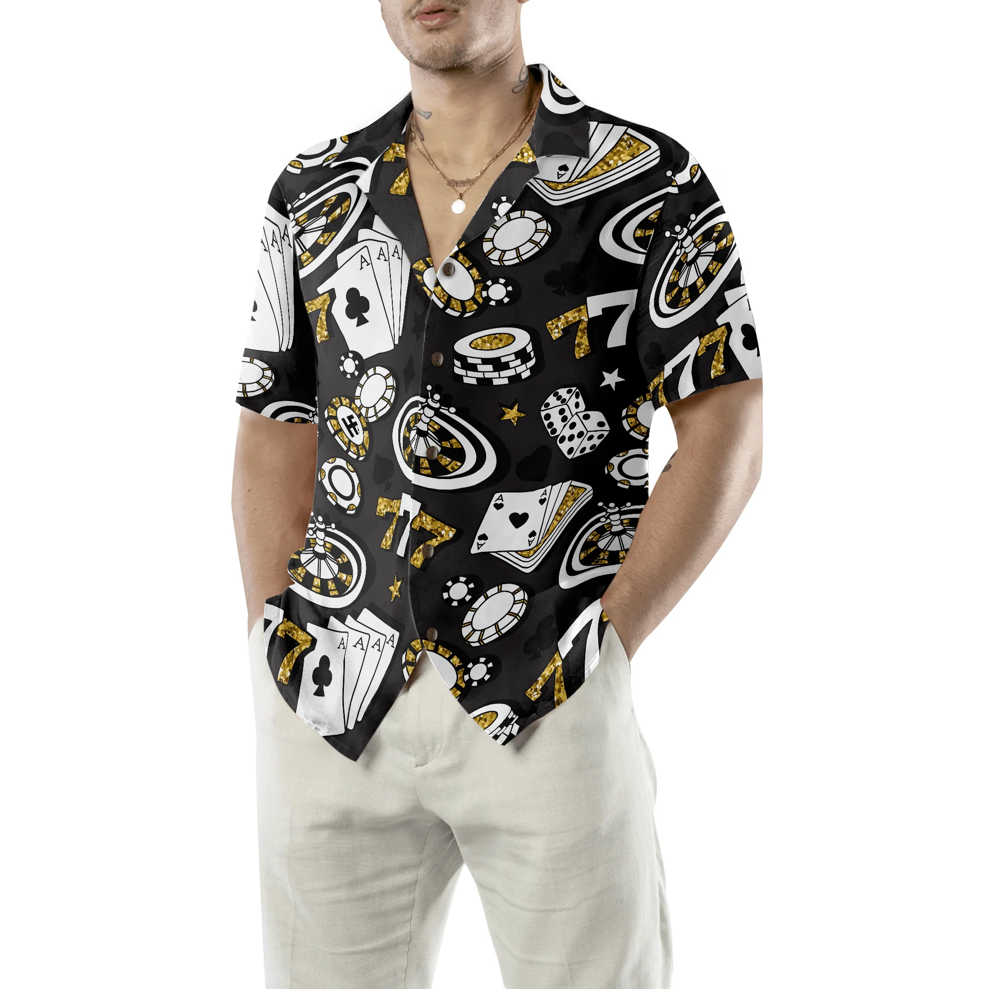 Poker Hawaiian Shirt, Playing Chip Cards Poker Hawaiian Shirt, Colorful Summer Aloha Shirt For Men Women, Perfect Gift For Friend, Chip Poker Lovers - Image 3