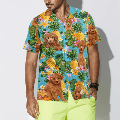 Poodle Hawaiian Shirt, Pineapple Poodle Lover Aloha Shirt For Men - Perfect Gift For Poodle Lovers, Husband, Boyfriend, Friend, Family - Image 4