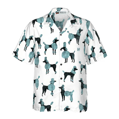 Poodle Hawaiian Shirt, Poodle On White Background Aloha Shirt For Men - Perfect Gift For Poodle Lovers, Husband, Boyfriend, Friend, Family - Image 2