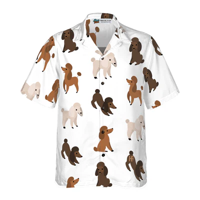 Poodle Hawaiian Shirt, Puppies Run Around Poodle Aloha Shirt For Men - Perfect Gift For Poodle Lovers, Husband, Boyfriend, Friend, Family - Image 2