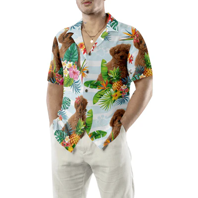 Poodle Hawaiian Shirt, Tropical Flower With Poodle Aloha Shirt For Men - Perfect Gift For Poodle Lovers, Husband, Boyfriend, Friend, Family - Image 4