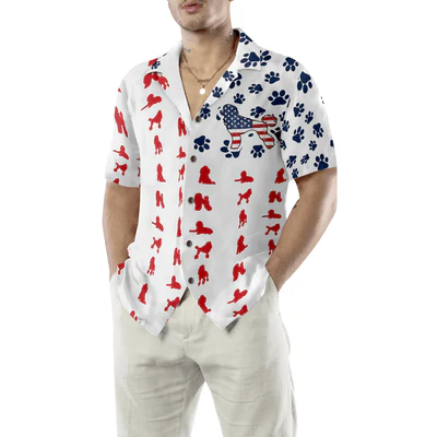 Poodles American Flag Hawaiian Shirt, Cute Poodles Aloha Shirt For Men - Perfect Gift For Poodles Lovers, Husband, Boyfriend, Friend, Family - Image 4