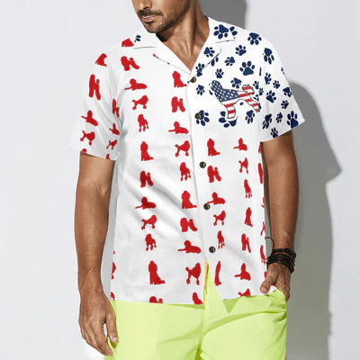 Poodles American Flag Hawaiian Shirt, Cute Poodles Aloha Shirt For Men - Perfect Gift For Poodles Lovers, Husband, Boyfriend, Friend, Family - Image 5