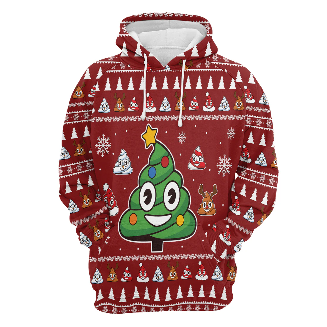 Poop Premium Christmas Hoodie, Poop Christmas Tree Unisex Hoodie For Men & Women - Perfect Gift For Christmas, Family - Image 4