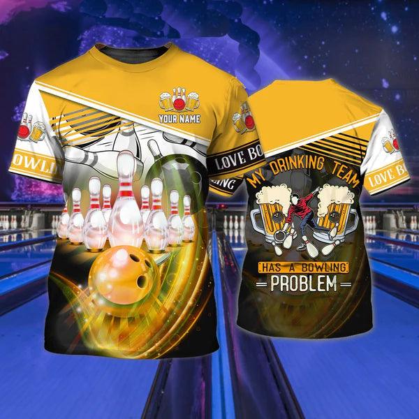 Customized Name Bowling T Shirt, Personalized Bowling T Shirt, Bowling And Beer Bowling Shirt - Gift For Bowling Lovers, Bowling Team - Image 2