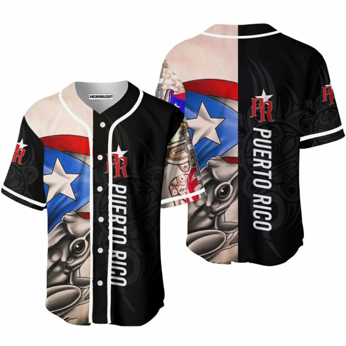 Puerto Rico Baseball Jerseys, Puerto Rico Caribbean Frog Baseball Jerseys For Men And Women - Perfect Gift For Friend, Family
