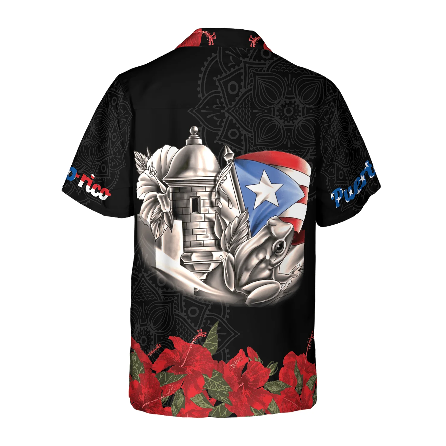 Puerto Rico Manga Flower Hawaiian Shirt, Colorful Summer Aloha Shirts For Men Women, Perfect Gift For Husband, Wife, Boyfriend, Girlfriend - Image 2