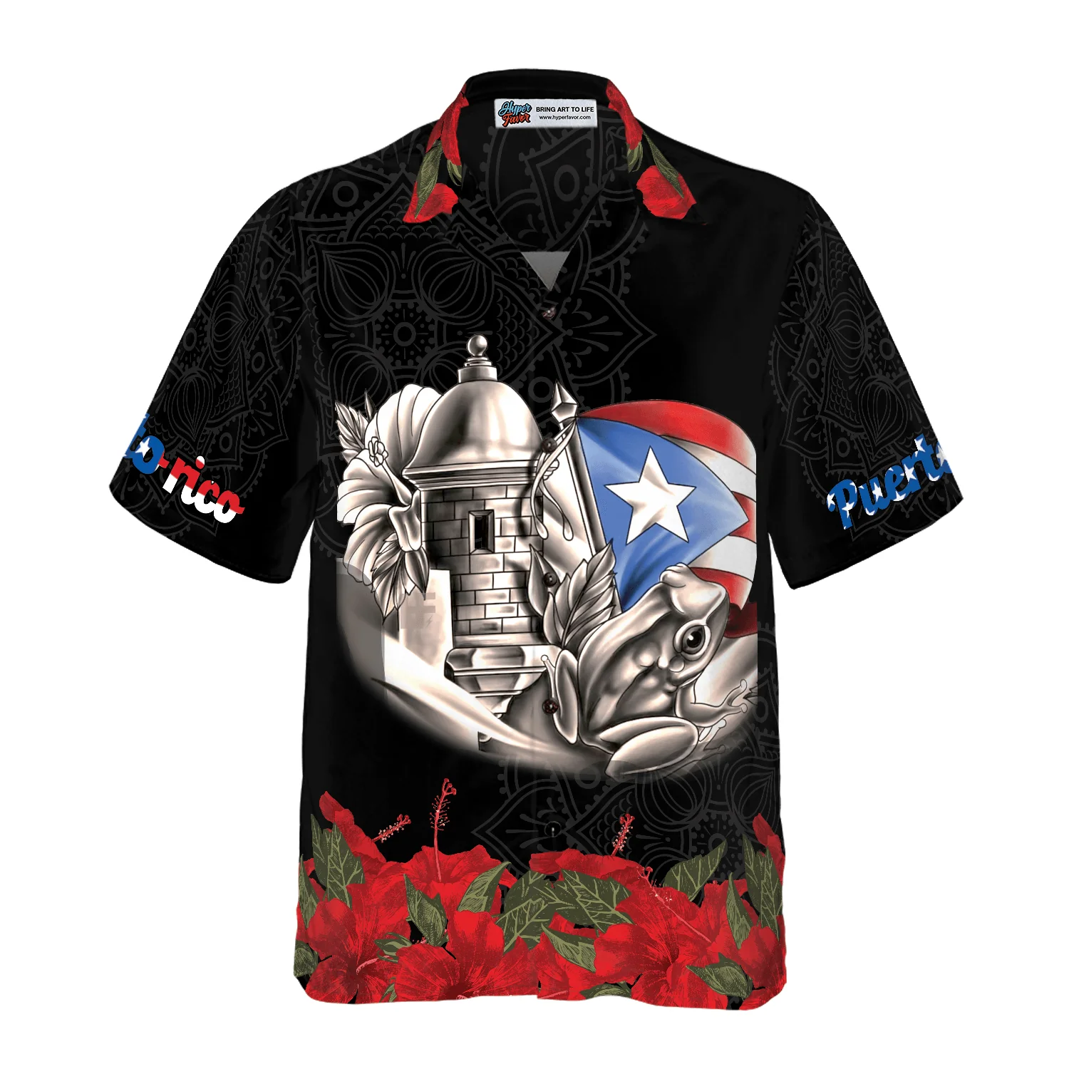 Puerto Rico Manga Flower Hawaiian Shirt, Colorful Summer Aloha Shirts For Men Women, Perfect Gift For Husband, Wife, Boyfriend, Girlfriend - Image 4