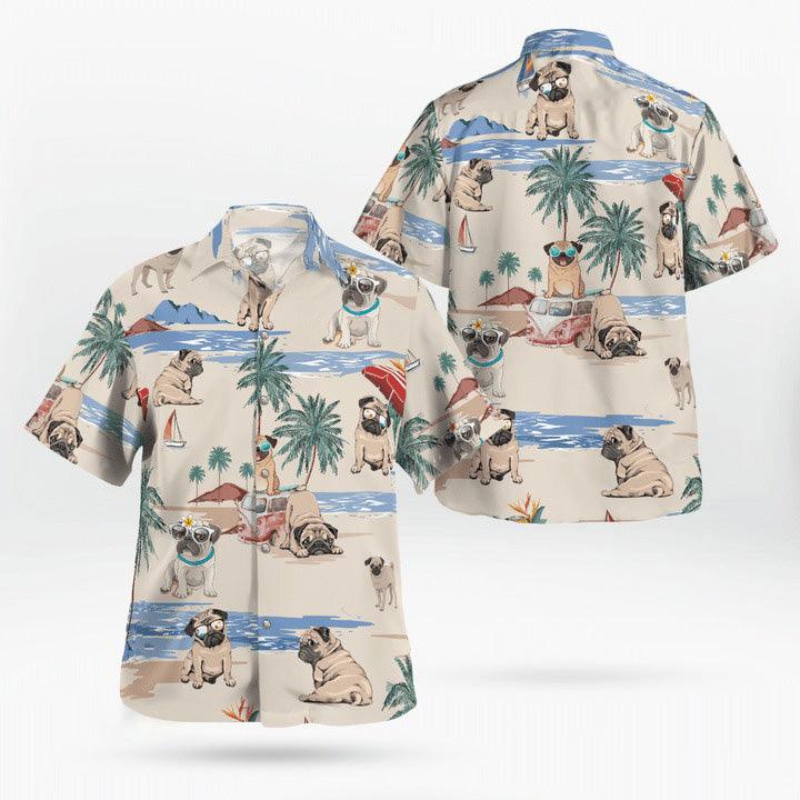 Pug Aloha Hawaiian Shirt, Pug Beach Hawaiian Shirt, Pug Aloha Hawaiian Shirt For Summer - Perfect Gift For Men, Women, Dog Lover, Friend, Family