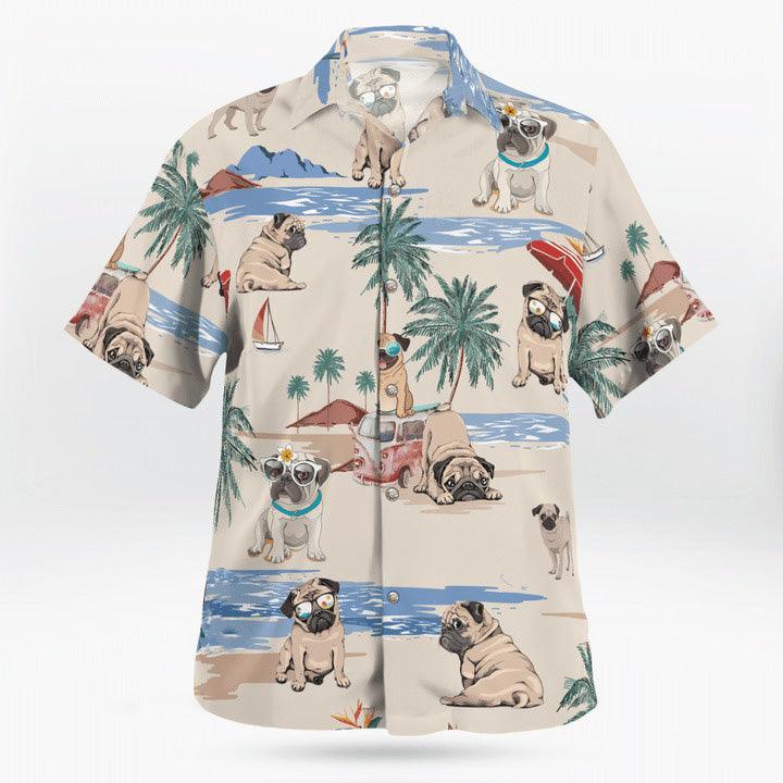 Pug Aloha Hawaiian Shirt, Pug Beach Hawaiian Shirt, Pug Aloha Hawaiian Shirt For Summer - Perfect Gift For Men, Women, Dog Lover, Friend, Family - Image 2