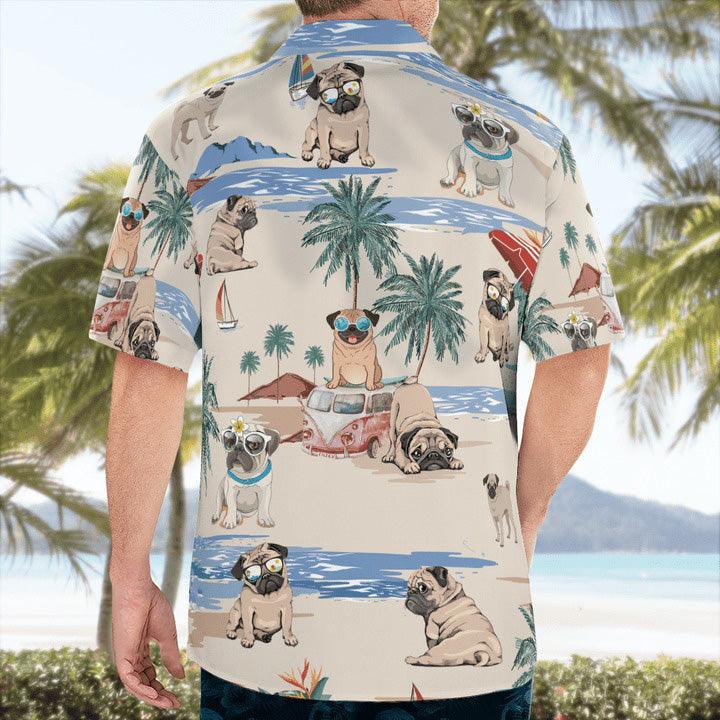 Pug Aloha Hawaiian Shirt, Pug Beach Hawaiian Shirt, Pug Aloha Hawaiian Shirt For Summer - Perfect Gift For Men, Women, Dog Lover, Friend, Family - Image 3
