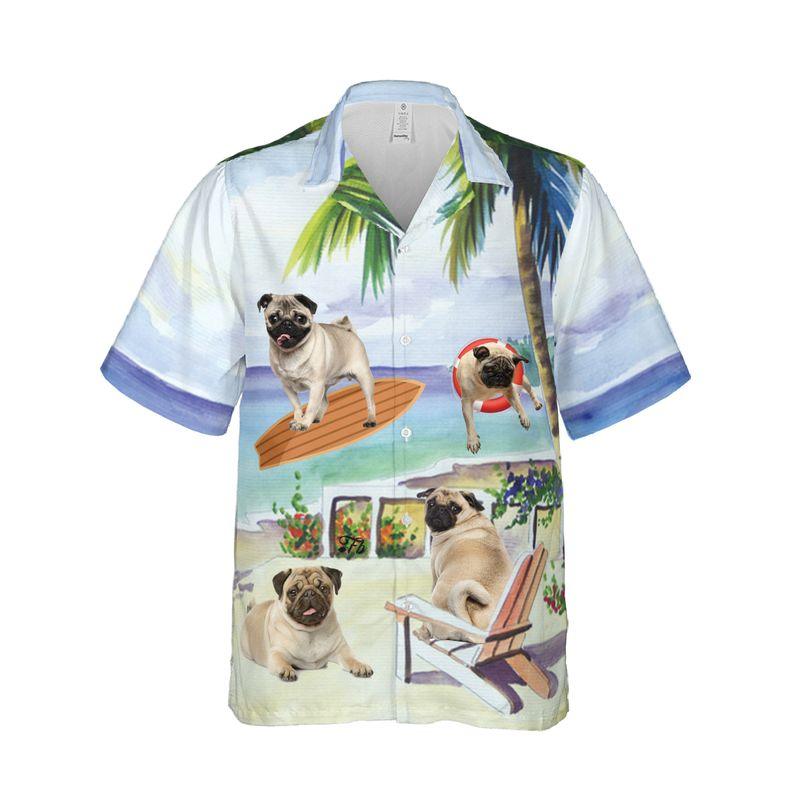 Pug Aloha Hawaiian Shirts For Summer - Dog Art Hawaiian Set Vacation Outfits For Men Women - Gift For Dog Lovers, Dog Mom Dad, Dog Owner - Image 4