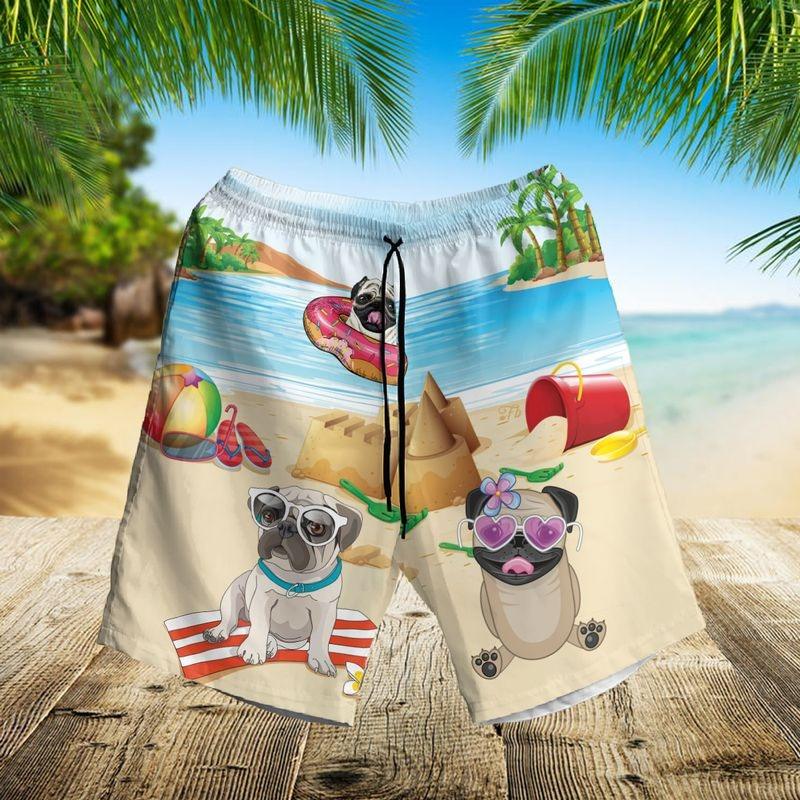 Pug Dog Aloha Hawaiian Shirt - Pug Dog Swimming Hawaiian Shirt, Funny Dog in Beach Hawaiian Shirt For Men & Women, Dog Lover - Image 2