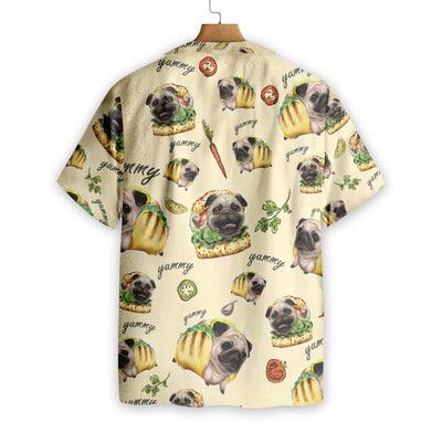Pug Hawaiian Shirt, Adorable Taco Pugs Aloha Shirt For Men - Perfect Gift For Pug Lovers, Husband, Boyfriend, Friend, Family - Image 3