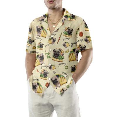Pug Hawaiian Shirt, Adorable Taco Pugs Aloha Shirt For Men - Perfect Gift For Pug Lovers, Husband, Boyfriend, Friend, Family - Image 4