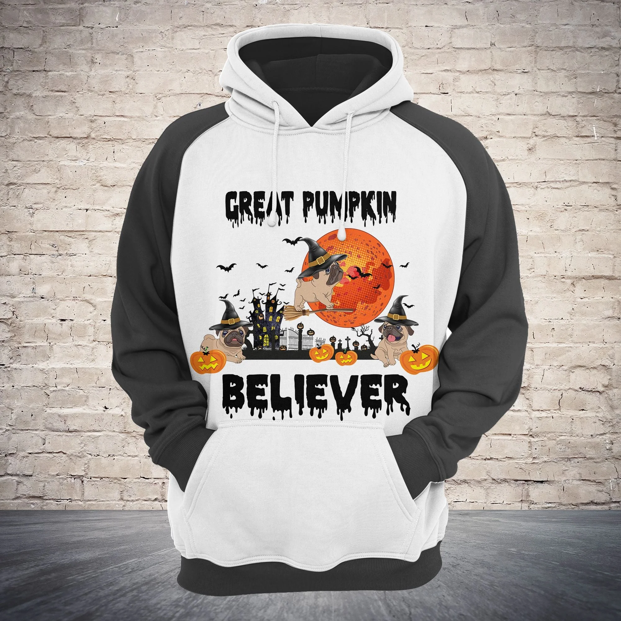 Pug Love Halloween Pullover Premium Hoodie, Perfect Outfit For Men And Women On Christmas New Year Autumn Winter - Image 2