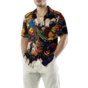 Pumpkin Night Is Coming Hawaiian Shirt, Cemetery Hawaiian Shirt - Perfect Gift For Lover, Friend, Family - Image 2