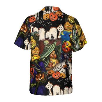 Pumpkin Night Is Coming Hawaiian Shirt, Cemetery Hawaiian Shirt - Perfect Gift For Lover, Friend, Family - Image 3