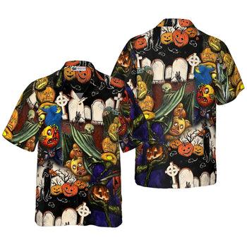 Pumpkin Night Is Coming Hawaiian Shirt, Cemetery Hawaiian Shirt - Perfect Gift For Lover, Friend, Family - Image 4