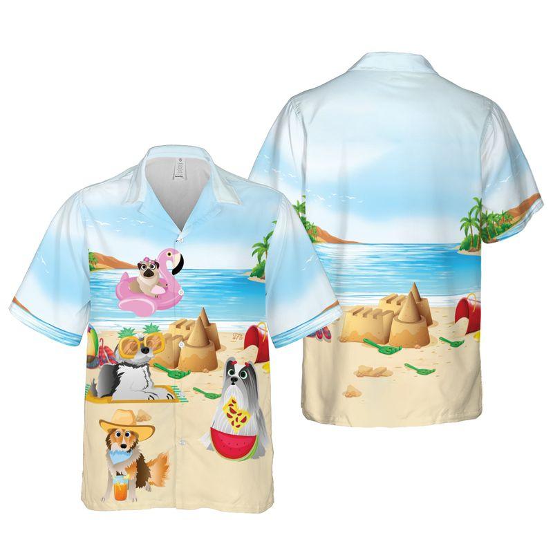 Puppies Dog Aloha Hawaiian Shirts For Summer, Beach Pictures Hawaiian Set Holiday For Men Women, Gift For Dog Lovers, Dog Owner, Dog Mom Dad - Image 5