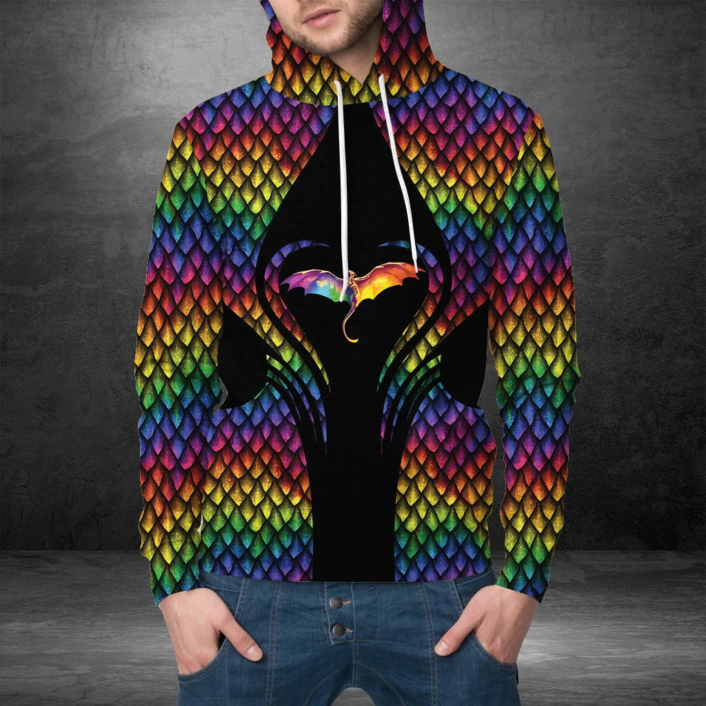 Rainbow Dragon Pullover Premium Hoodie, Perfect Outfit For Men And Women On Christmas New Year Autumn Winter - Image 2