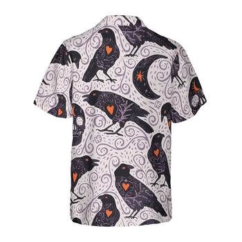 Raven And Skull Halloween Hawaiian Shirt, Halloween Shirt For Men And Women - Perfect Gift For Lover, Friend, Family - Image 3