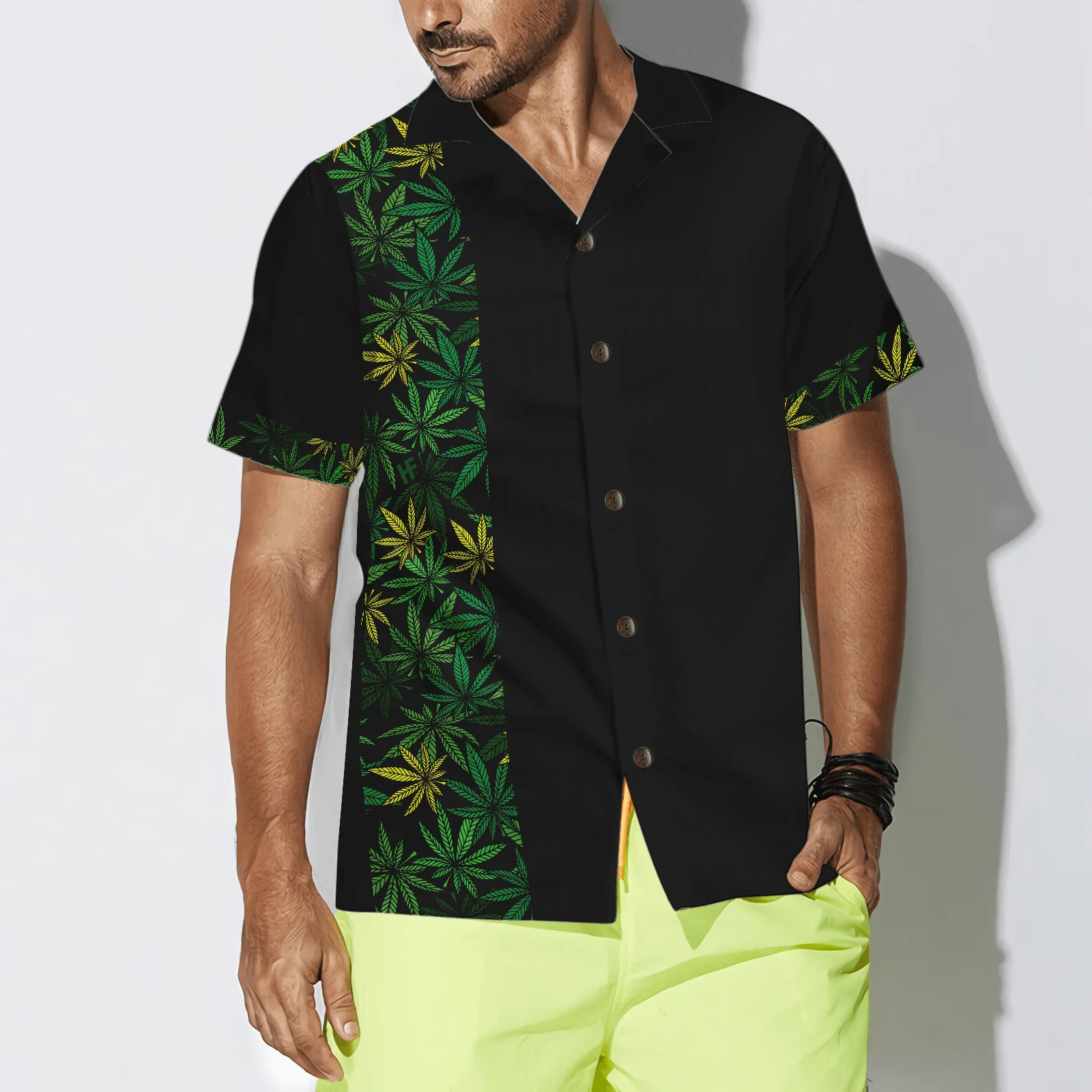 Retro Cannabis Marijuana Leaves Hawaiian Shirt, Colorful Summer Aloha Shirt For Men Women, Perfect Gift For Husband, Wife, Friend, Family - Image 4
