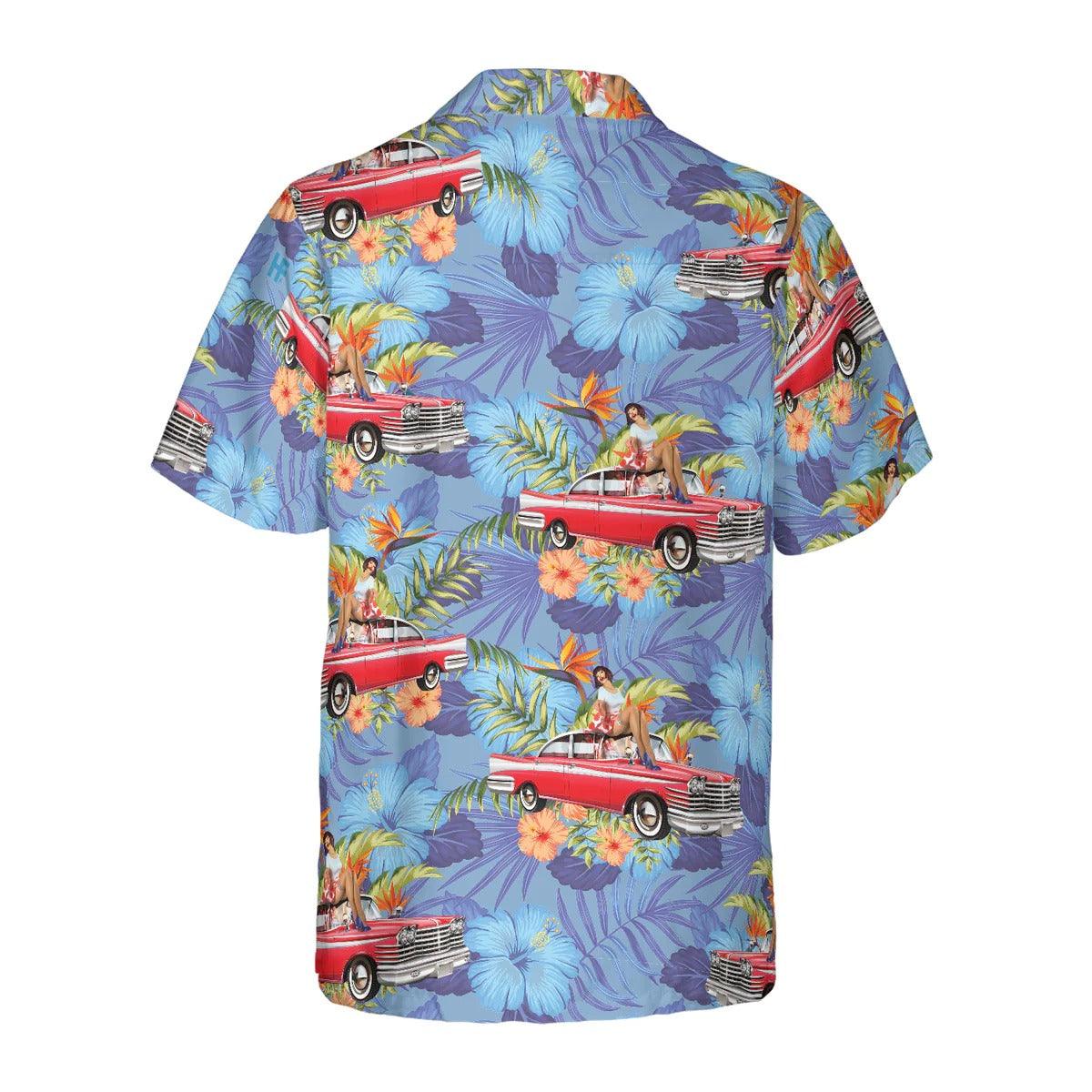 Retro Vintage Girl Car Hawaiian Shirt, Girl Car Hawaiian Shirt, Vintage Aloha Shirt - Perfect Gift For Men, Women, Husband, Wife, Friend, Family - Image 3