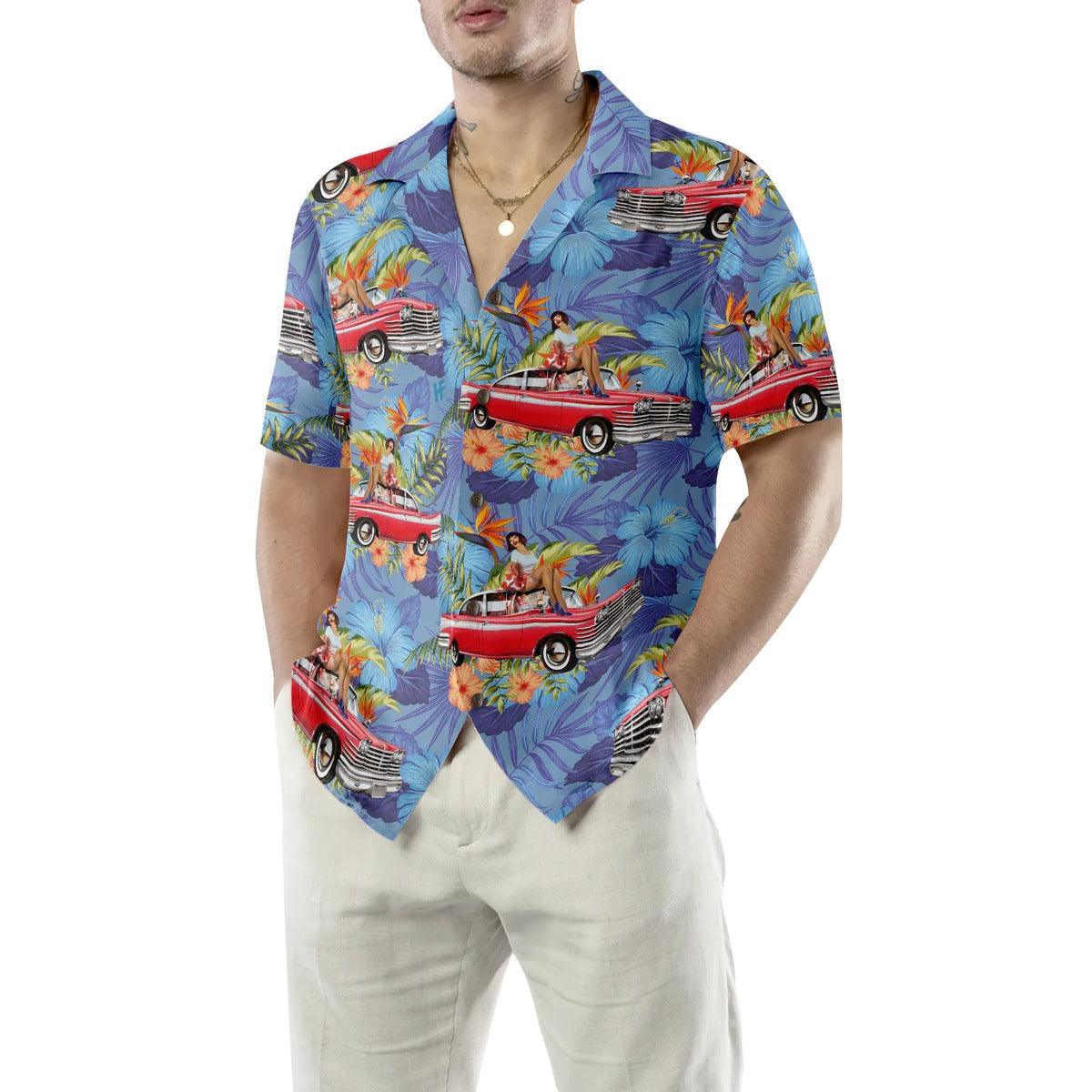 Retro Vintage Girl Car Hawaiian Shirt, Girl Car Hawaiian Shirt, Vintage Aloha Shirt - Perfect Gift For Men, Women, Husband, Wife, Friend, Family - Image 5