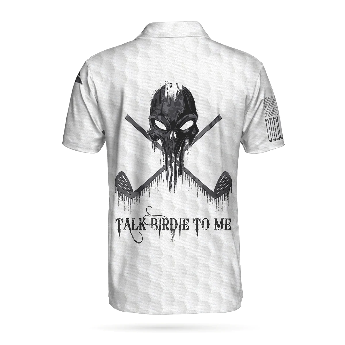 Ripped Vintage Golfing Skull Camouflaged Men Polo Shirt, Talk Birdie To Me Golf Pattern Polo Shirt, Best Golf Shirt For Men - Image 2